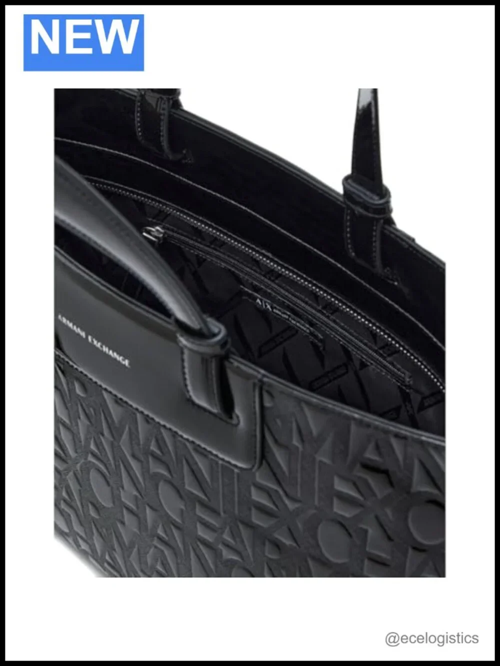 Armani Exchange All Over Print Tote Satchel Polyester
